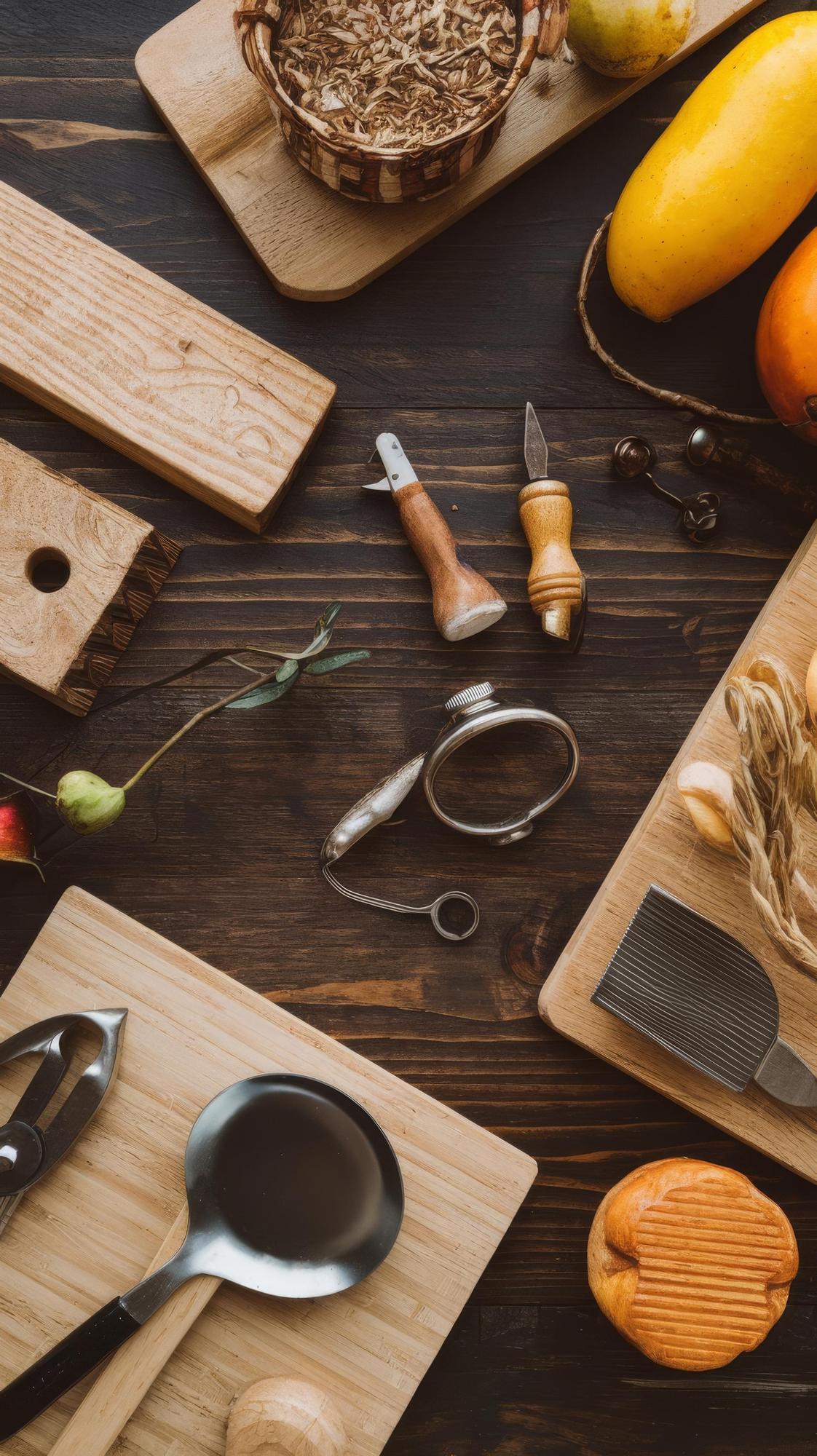 Banco da lavoro con ingredienti disposti per una lezione